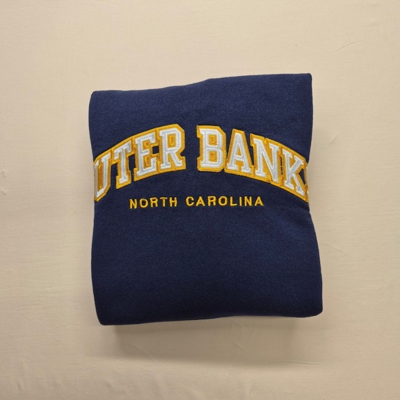 Jerzees Other - OBX | Outer Banks North Carolina Embroidered Hoodie Navy Blue Small | Preppy